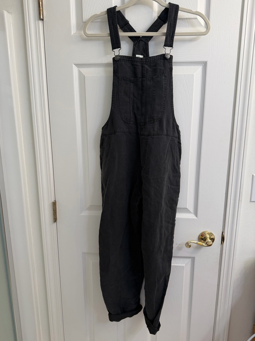 Aerie black denim overalls